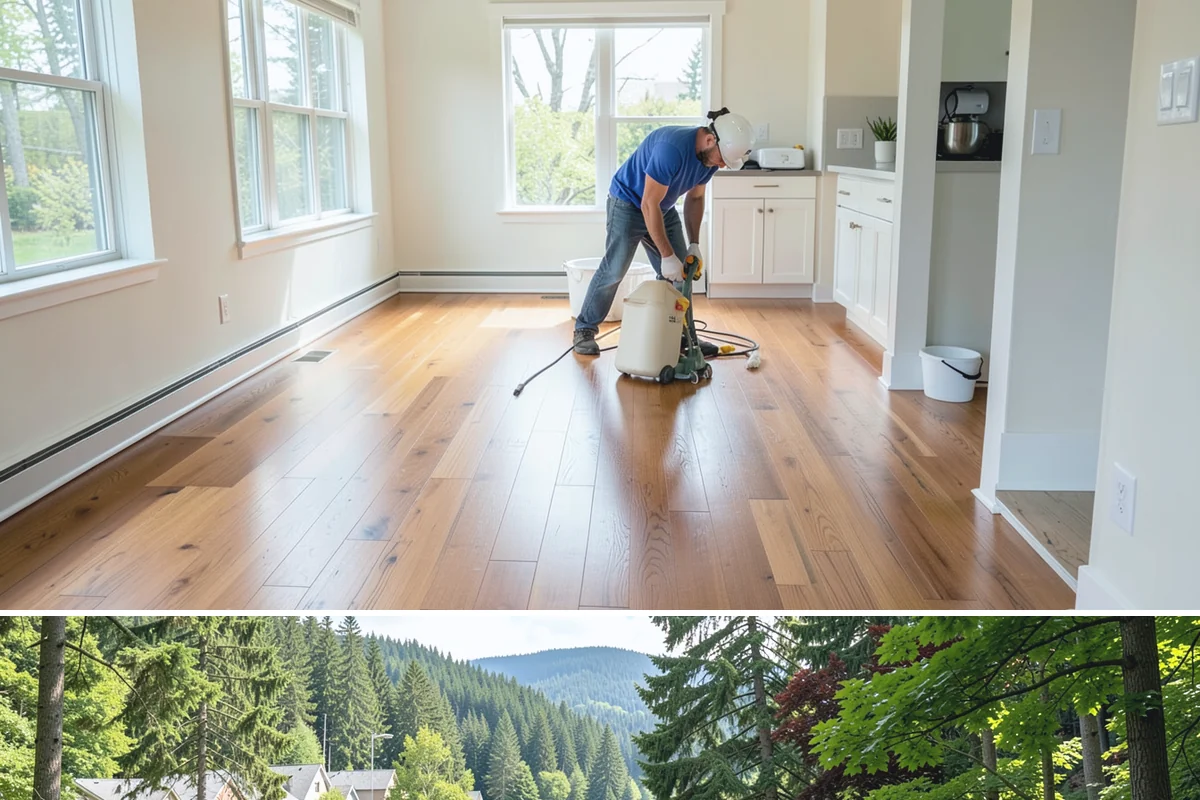 Picture Window Installation in Lake Forest Park, King County, WA - Large fixed units are easiest to set and seal during calm, dry weather, though we protect the opening in any conditions.