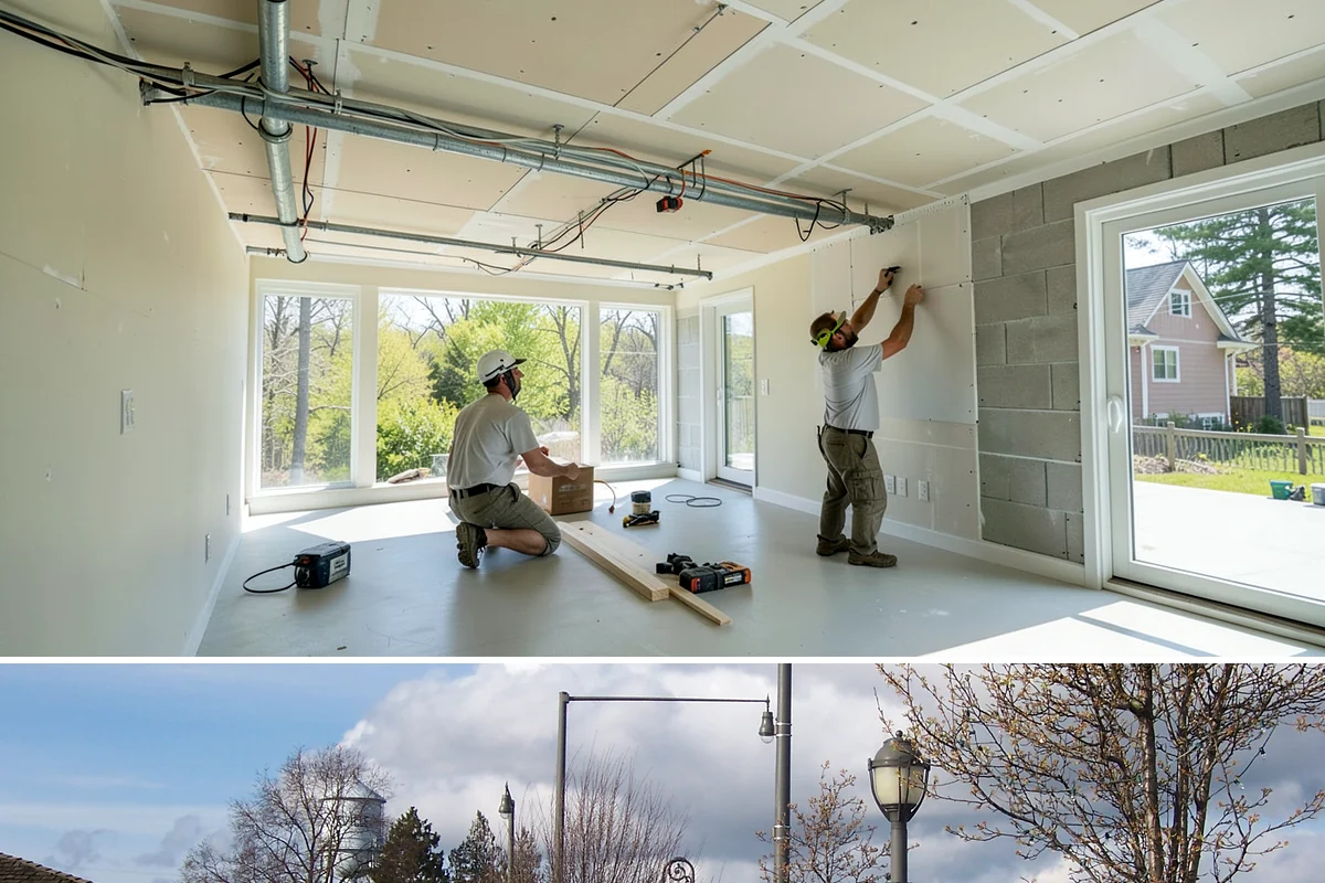 Picture Window Installation in Marysville, Snohomish County, WA - Large fixed units are easiest to set and seal during calm, dry weather, though we protect the opening in any conditions.