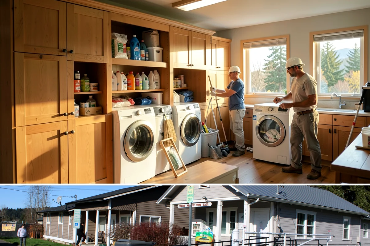 Picture Window Installation in South Prairie, Pierce County, WA - Large fixed units are easiest to set and seal during calm, dry weather, though we protect the opening in any conditions.