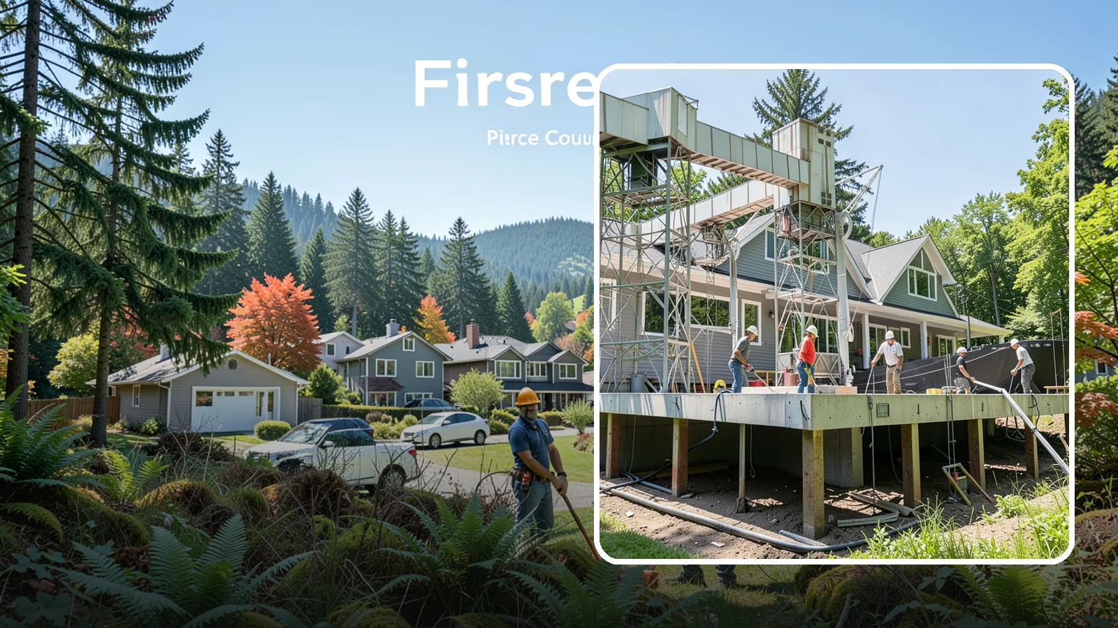 Pier and Beam Foundation in Fircrest, Pierce County, WA - We build pier-and-beam foundations that support the home on posts and beams over an accessible, ventilated crawlspace.