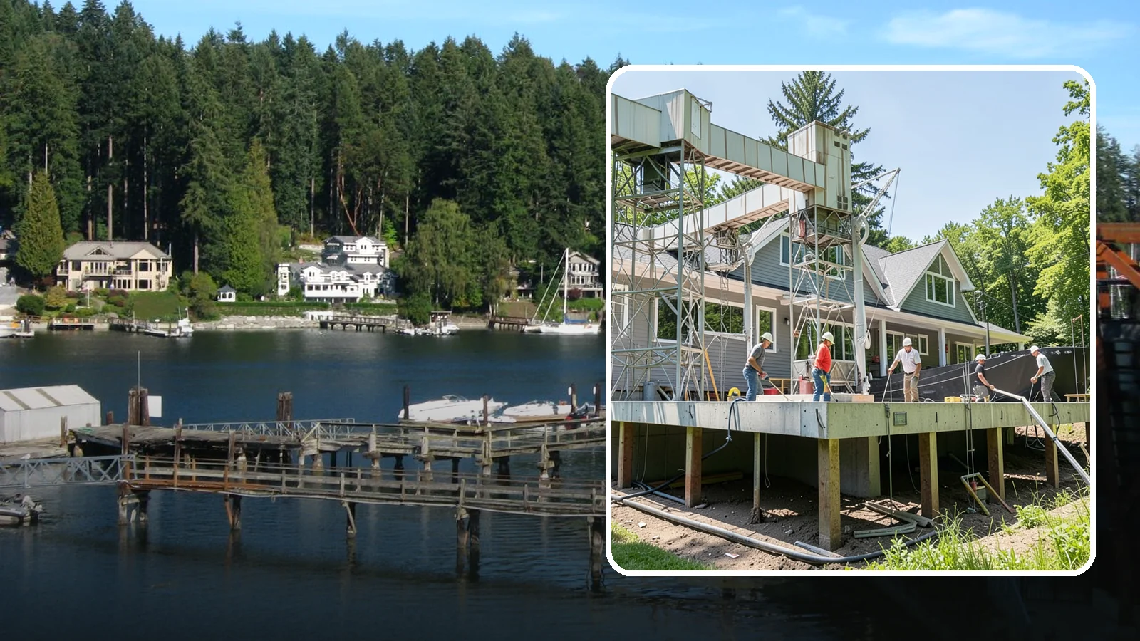 Pier and Beam Foundation in Gig Harbor, Pierce County, WA - We build pier-and-beam foundations that support the home on posts and beams over an accessible, ventilated crawlspace.