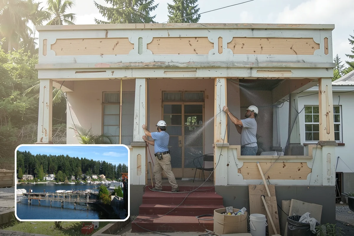 Pier and Beam Foundation in Gig Harbor, Pierce County, WA - Home supported on an engineered grid of piers and beams