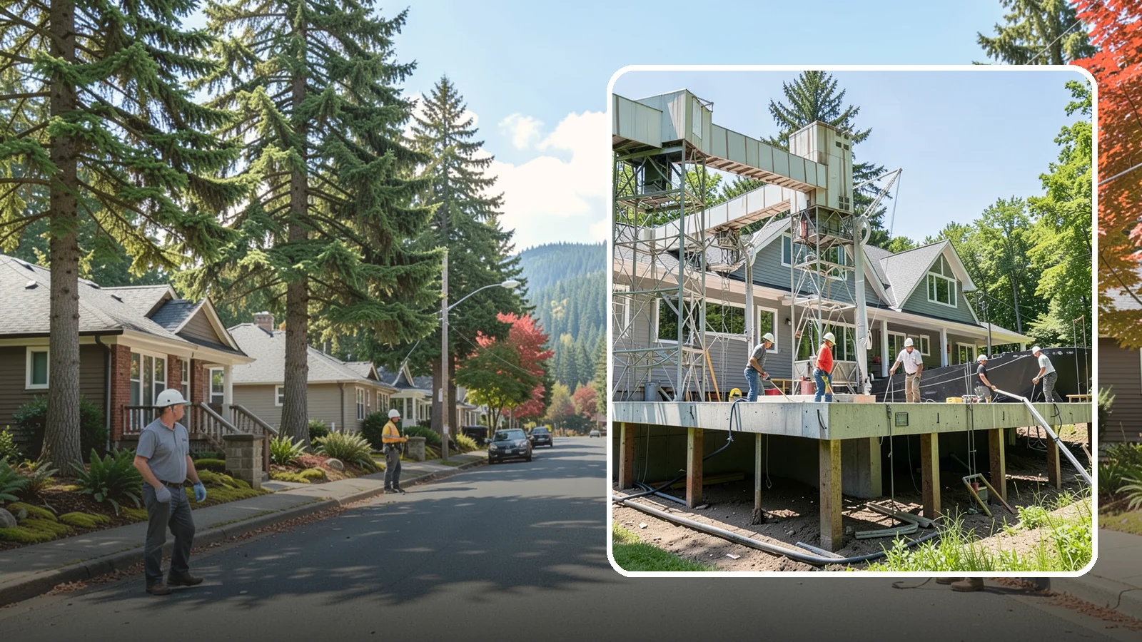 Pier and Beam Foundation in Hunts Point, King County, WA - We build pier-and-beam foundations that support the home on posts and beams over an accessible, ventilated crawlspace.