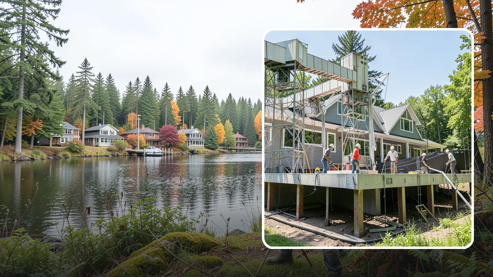 Pier and Beam Foundation in La Conner, Skagit County, WA - We build pier-and-beam foundations that support the home on posts and beams over an accessible, ventilated crawlspace.