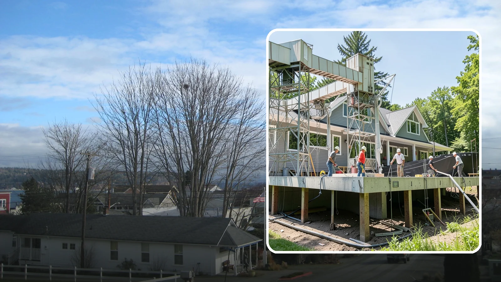 Pier and Beam Foundation in Langley, Island County, WA - We build pier-and-beam foundations that support the home on posts and beams over an accessible, ventilated crawlspace.