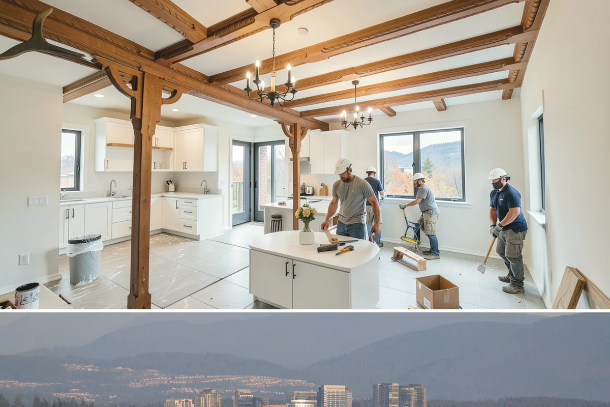 Pier and Beam Foundation in Medina, King County, WA - Pier and footing pours are timed around drier conditions, while the elevated design itself helps the home shed the region's wet...