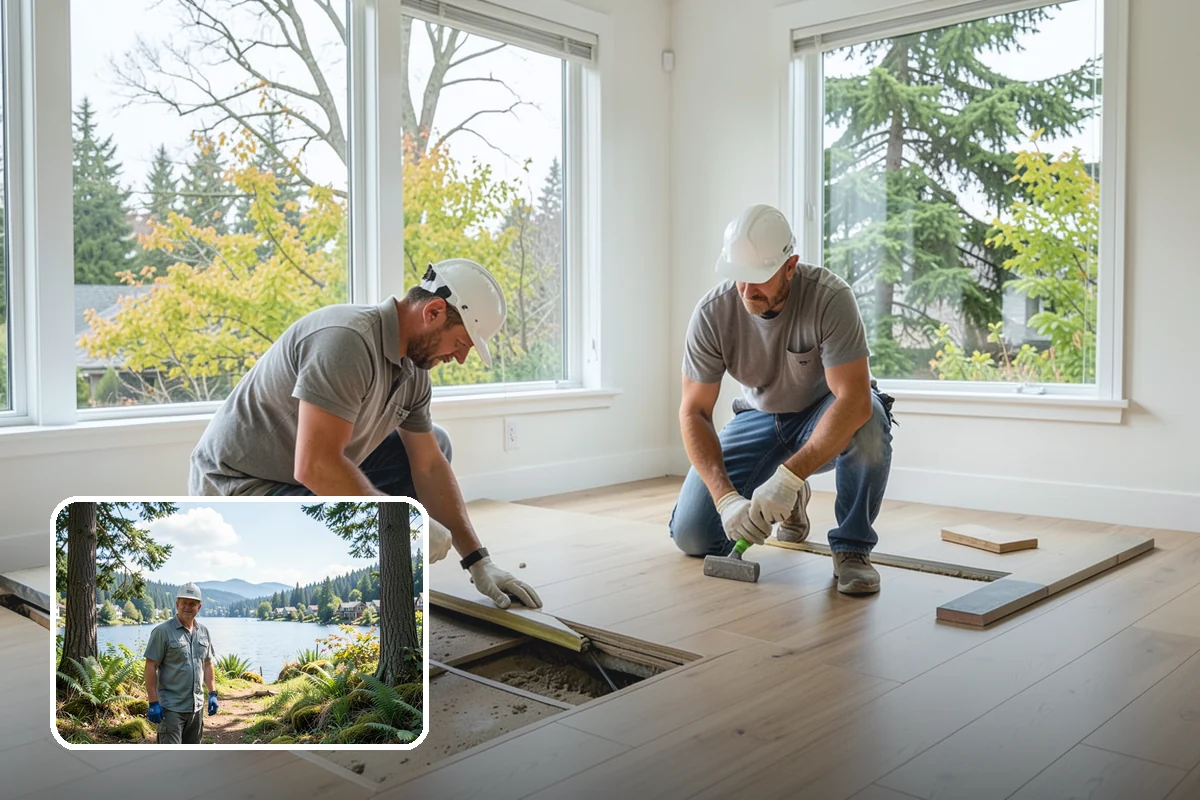 Pier and Beam Foundation in Milton, King County, WA - Home supported on an engineered grid of piers and beams