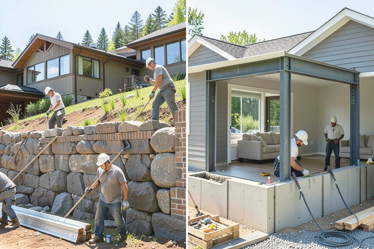 Pier and Beam Foundation in Mountlake Terrace, Snohomish County, WA - Lay out and pour footings and piers at engineered spacing