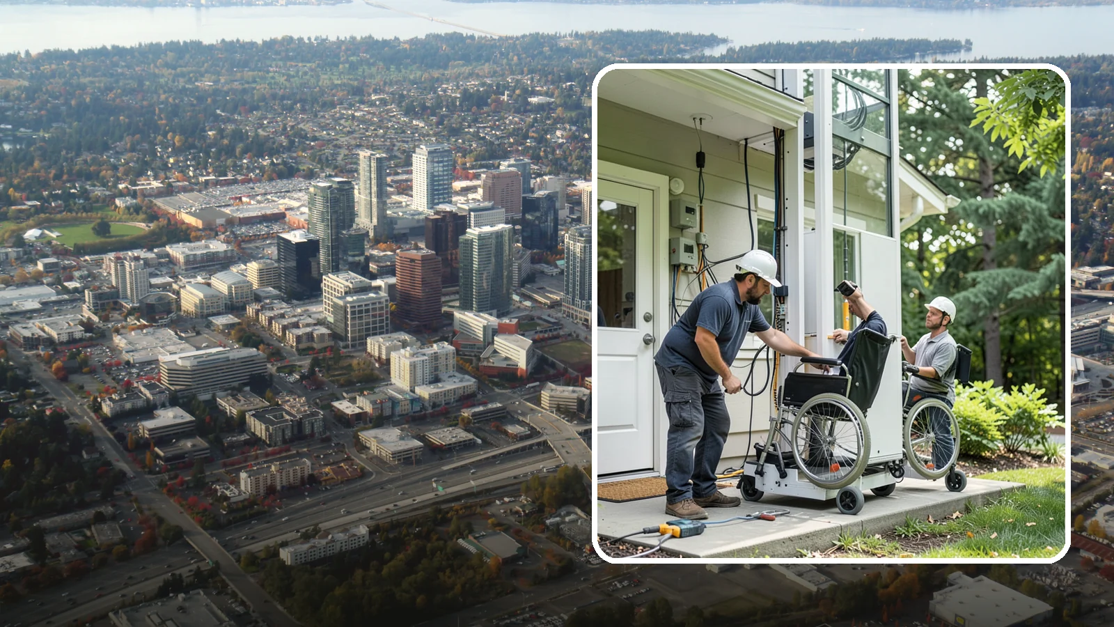 Platform Lift Installation in Bellevue, King County, WA - We install vertical platform lifts that raise wheelchairs and walkers between levels with ease.
