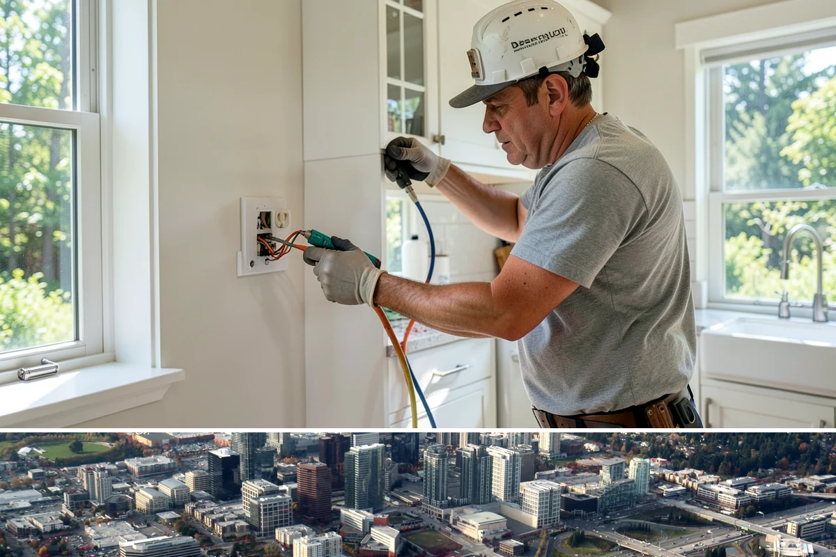 Pocket Door Installation in Bellevue, King County, WA - As interior work, pocket door installation can proceed in any season.
