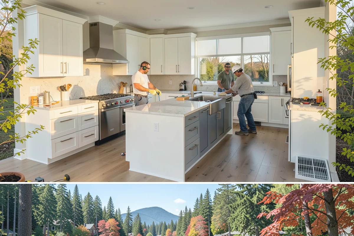 Pocket Door Installation in Covington, King County, WA - As interior work, pocket door installation can proceed in any season.