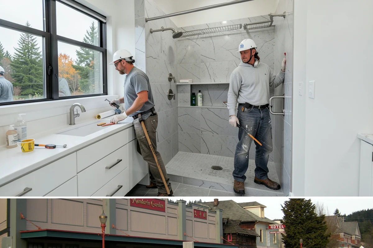 Pocket Door Installation in Issaquah, King County, WA - As interior work, pocket door installation can proceed in any season.