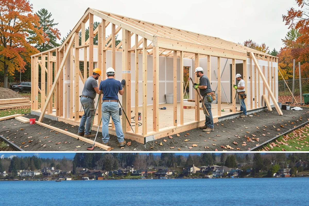 Pocket Door Installation in Lake Stevens, Snohomish County, WA - As interior work, pocket door installation can proceed in any season.