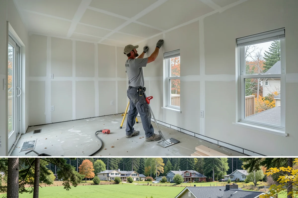 Pocket Door Installation in Lyman, Skagit County, WA - As interior work, pocket door installation can proceed in any season.