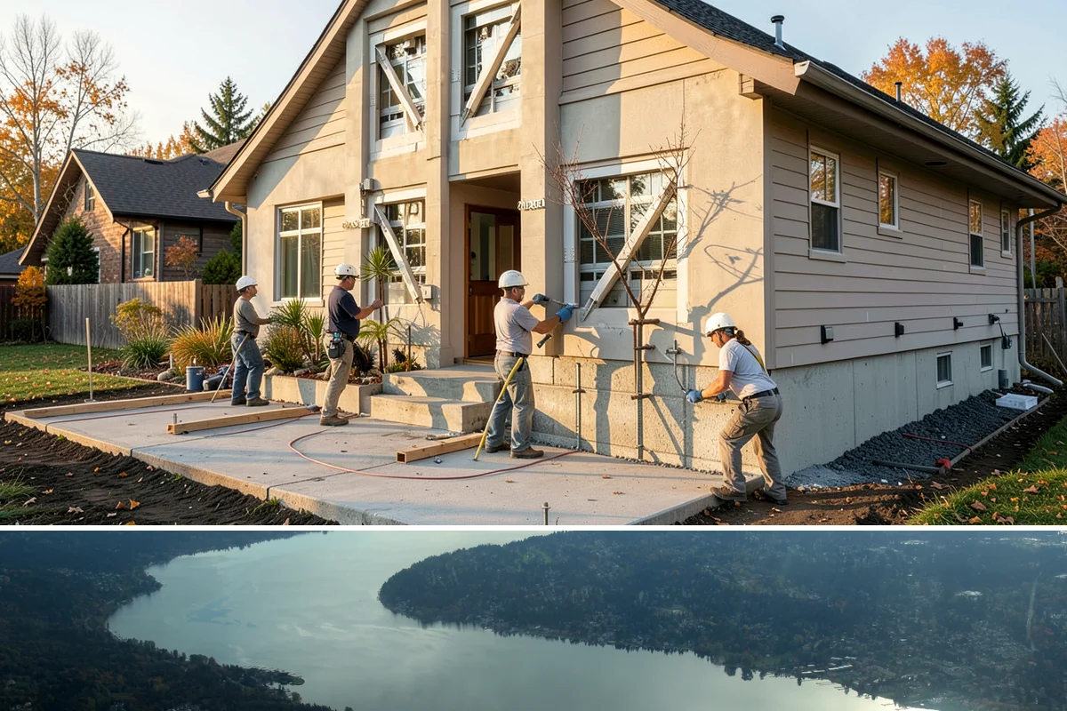 Pocket Door Installation in Sammamish, King County, WA - As interior work, pocket door installation can proceed in any season.