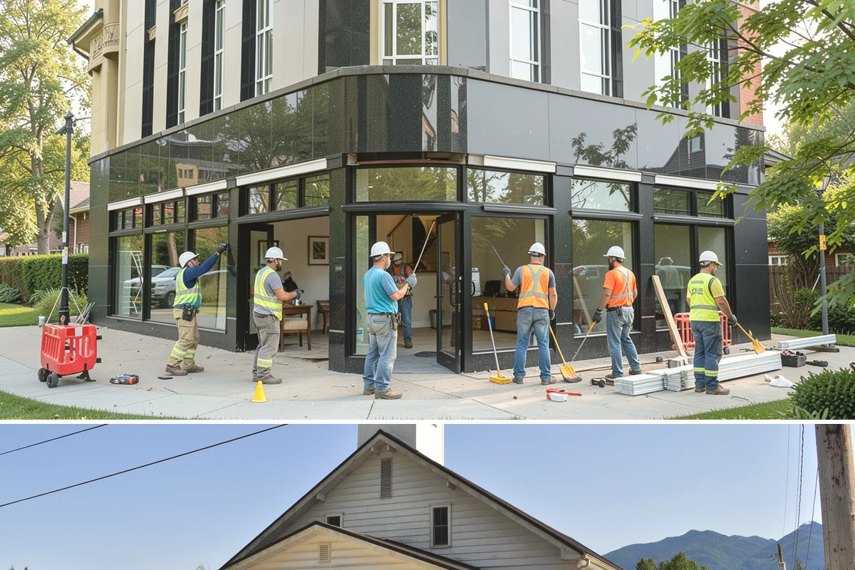 Pole Building Construction in Concrete, Skagit County, WA - Post setting and shell work go up best in dry conditions, so summer keeps a pole-building project moving fast.