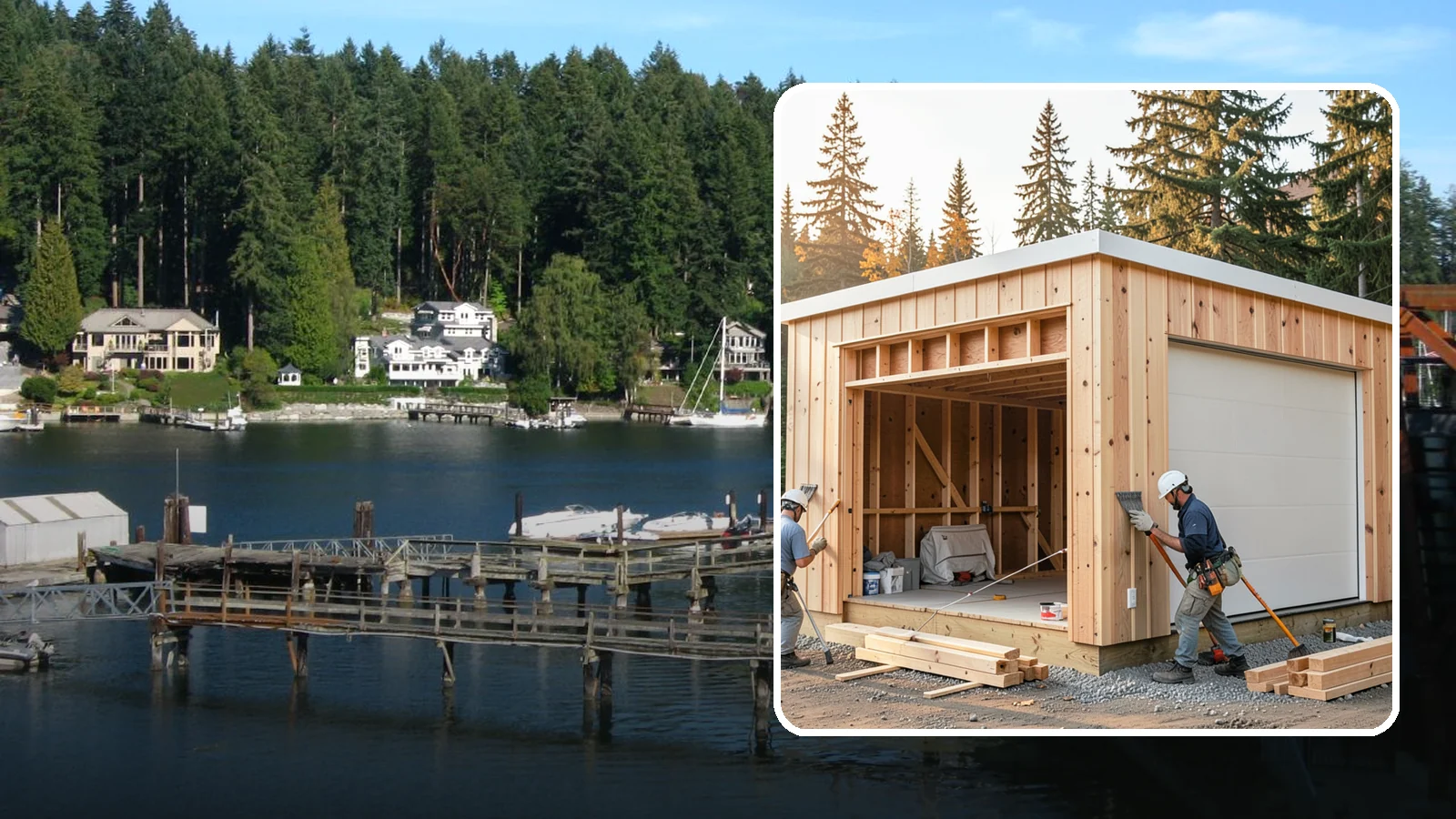 Pole Building Construction in Gig Harbor, Pierce County, WA - Cost-effective post-frame buildings for shops, storage, garages, or agriculture.