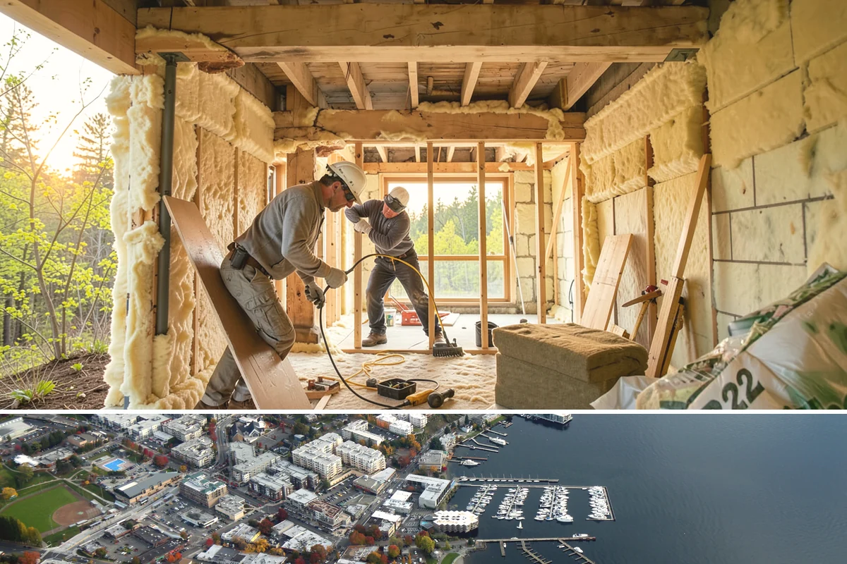 Pole Building Construction in Kirkland, King County, WA - Post setting and shell work go up best in dry conditions, so summer keeps a pole-building project moving fast.