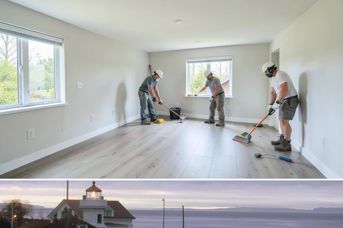 Pole Building Construction in Mukilteo, Snohomish County, WA - Post setting and shell work go up best in dry conditions, so summer keeps a pole-building project moving fast.