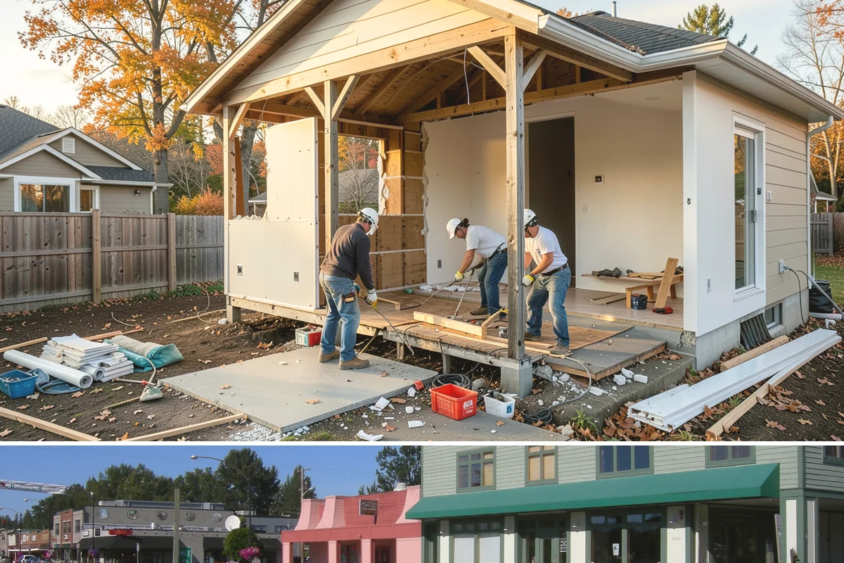 Pole Building Construction in Snoqualmie, King County, WA - Post setting and shell work go up best in dry conditions, so summer keeps a pole-building project moving fast.