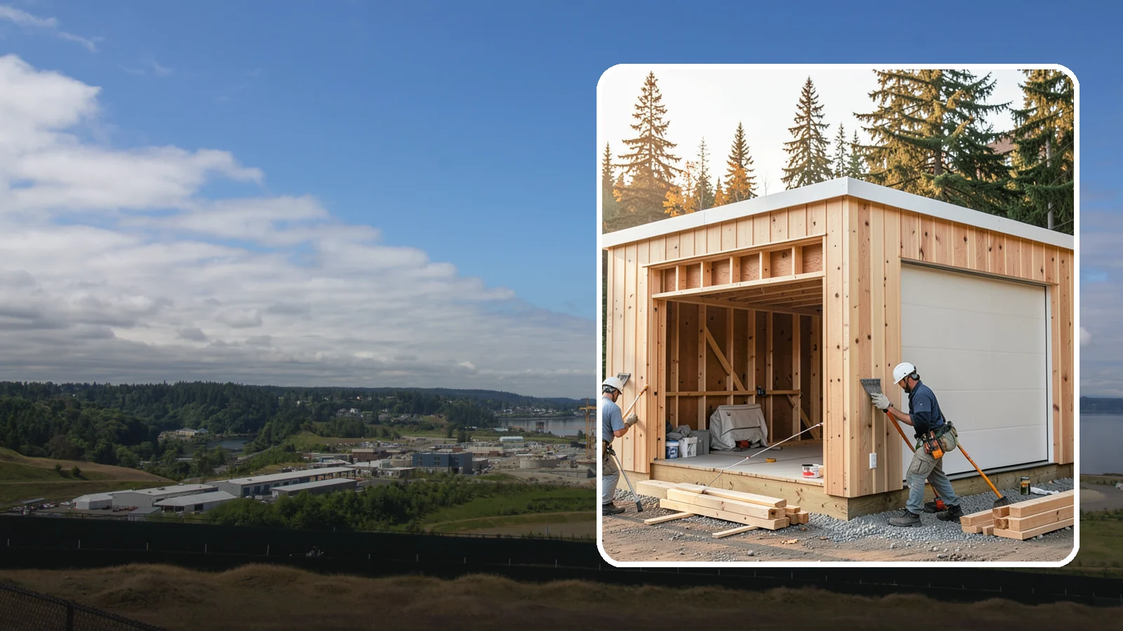 Pole Building Construction in University Place, Pierce County, WA - Cost-effective post-frame buildings for shops, storage, garages, or agriculture.