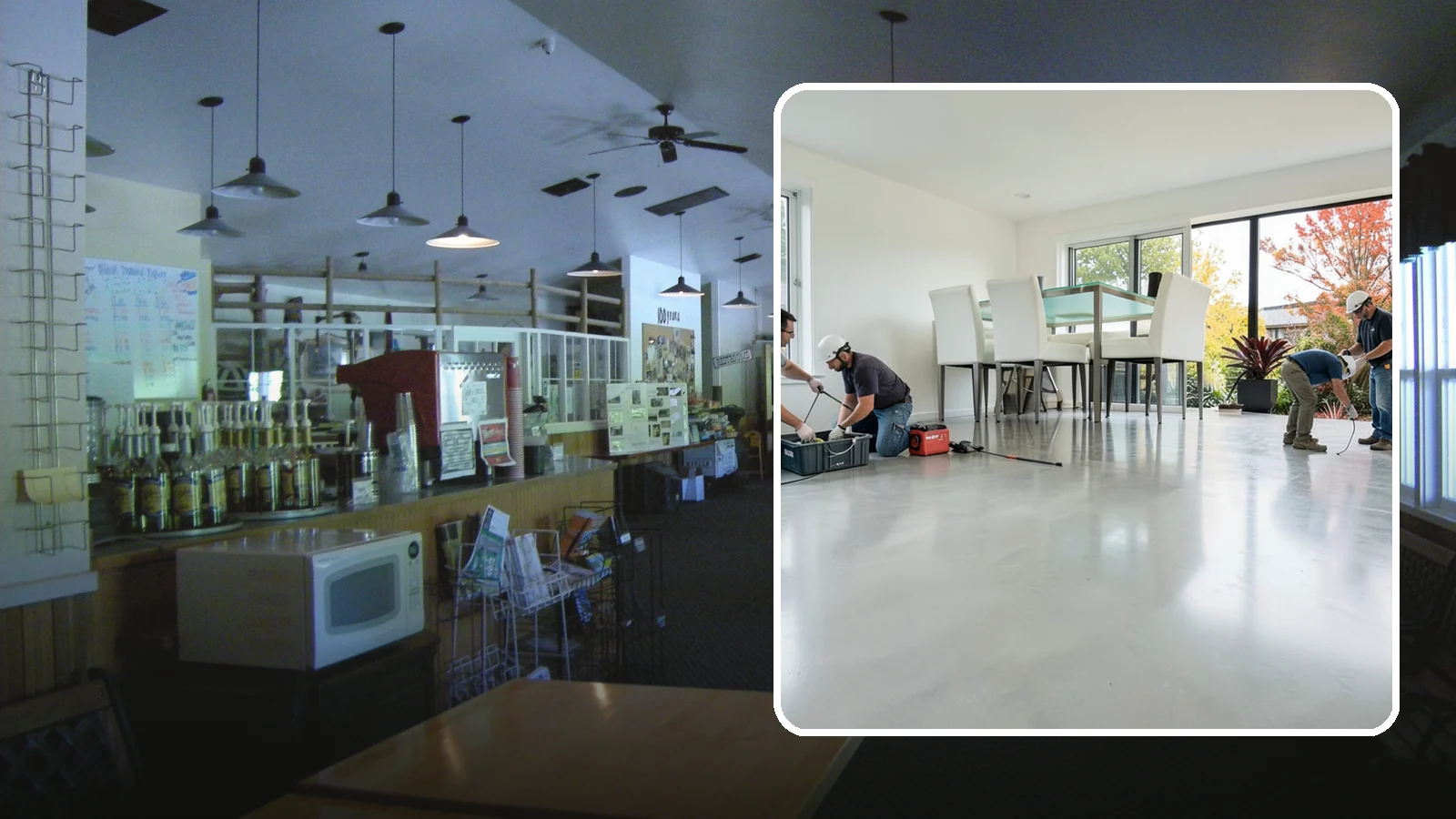 Polished Concrete Flooring in Black Diamond, King County, WA - Polished concrete flooring that turns a plain slab into a sleek, low-maintenance, modern surface.