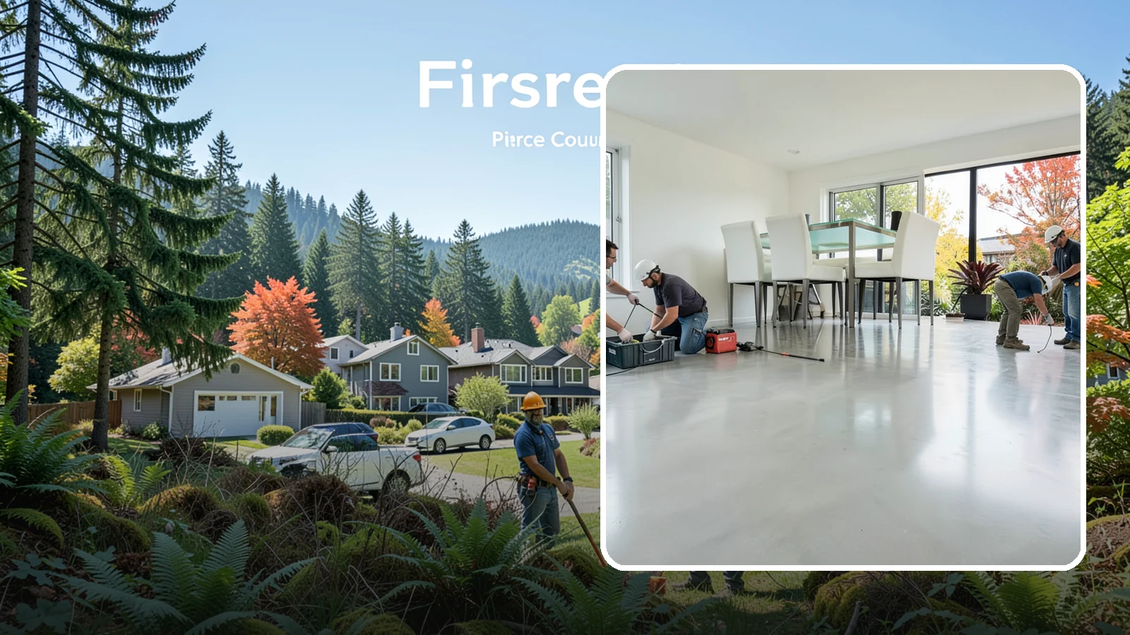Polished Concrete Flooring in Fircrest, Pierce County, WA - Polished concrete flooring that turns a plain slab into a sleek, low-maintenance, modern surface.