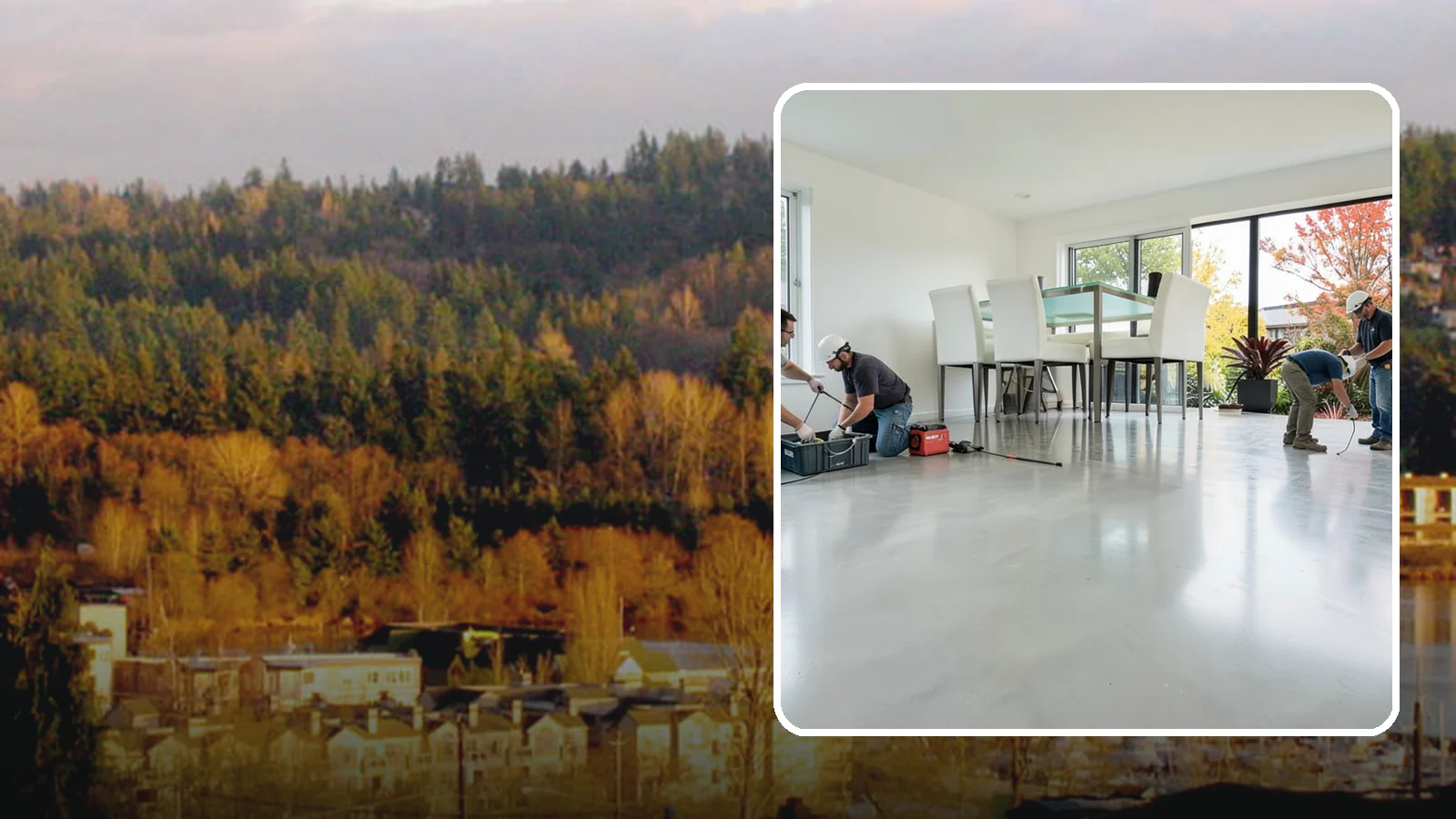 Polished Concrete Flooring in Kenmore, King County, WA - Polished concrete flooring that turns a plain slab into a sleek, low-maintenance, modern surface.
