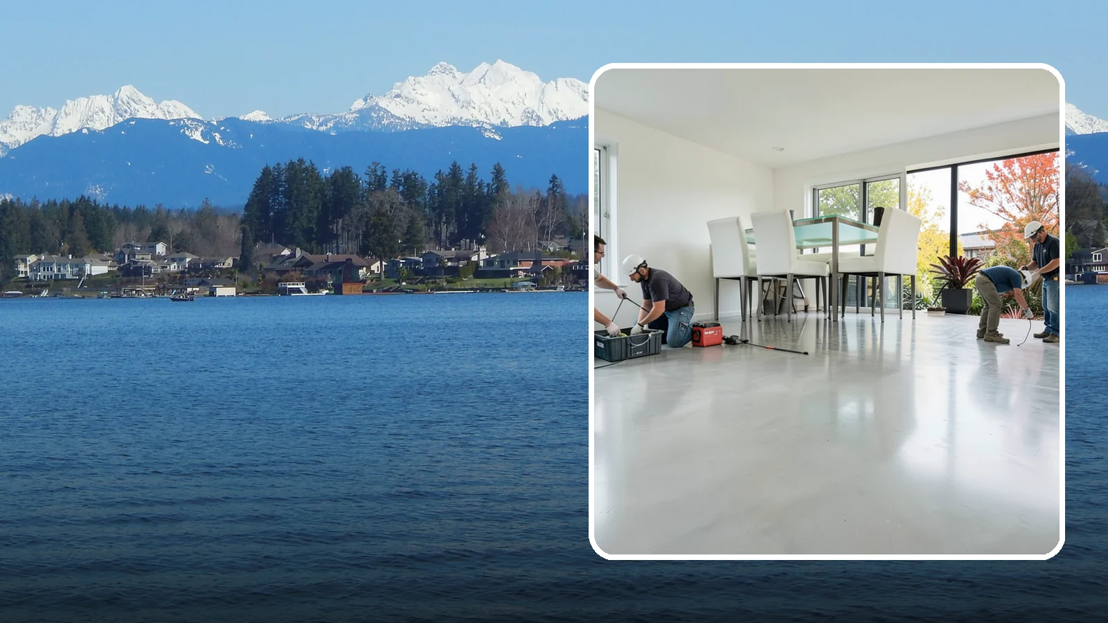 Polished Concrete Flooring in Lake Stevens, Snohomish County, WA - Polished concrete flooring that turns a plain slab into a sleek, low-maintenance, modern surface.