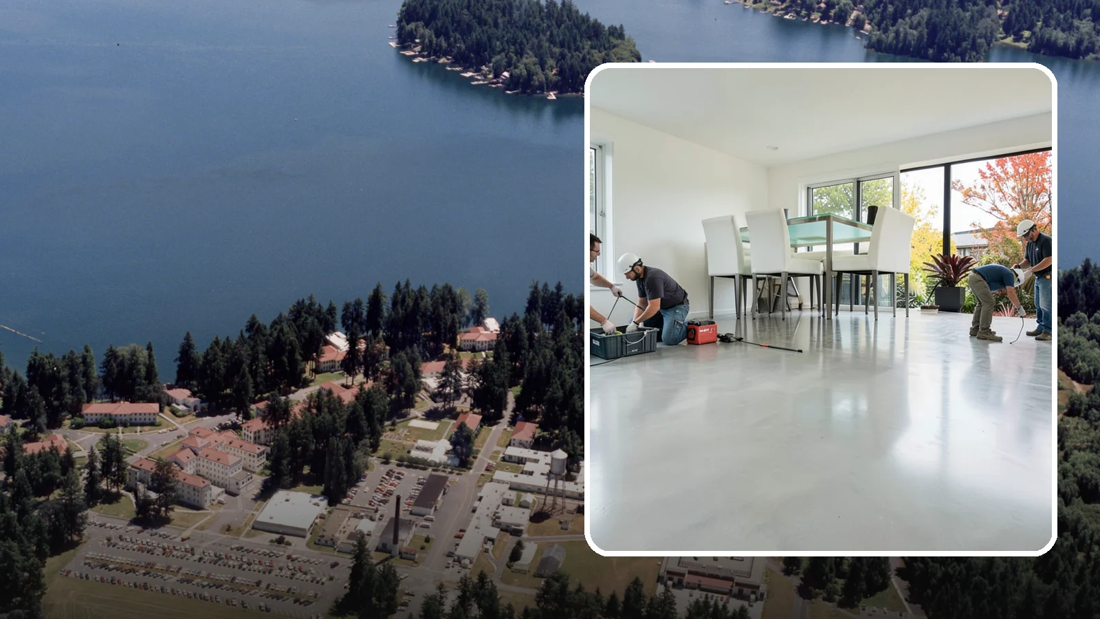 Polished Concrete Flooring in Lakewood, Pierce County, WA - Polished concrete flooring that turns a plain slab into a sleek, low-maintenance, modern surface.