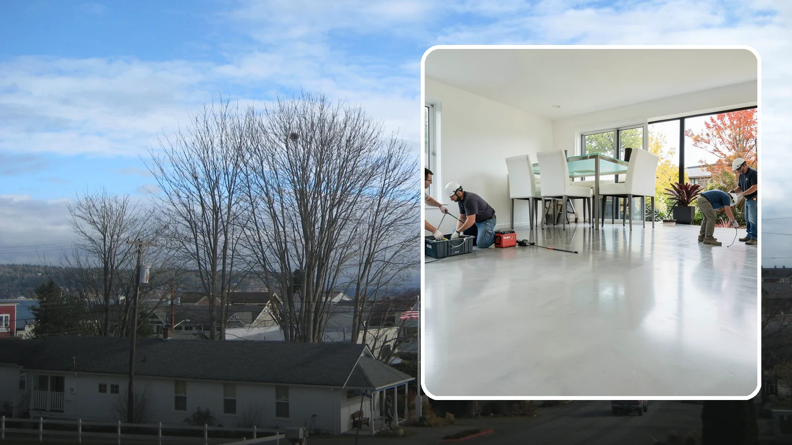 Polished Concrete Flooring in Langley, Island County, WA - Polished concrete flooring that turns a plain slab into a sleek, low-maintenance, modern surface.