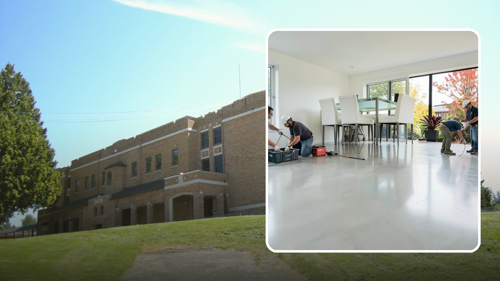 Polished Concrete Flooring in Maple Valley, King County, WA - Polished concrete flooring that turns a plain slab into a sleek, low-maintenance, modern surface.