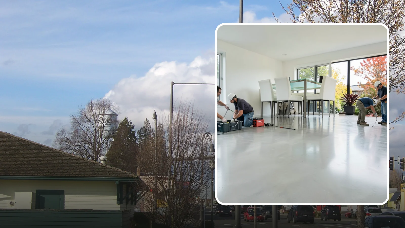Polished Concrete Flooring in Marysville, Snohomish County, WA - Polished concrete flooring that turns a plain slab into a sleek, low-maintenance, modern surface.