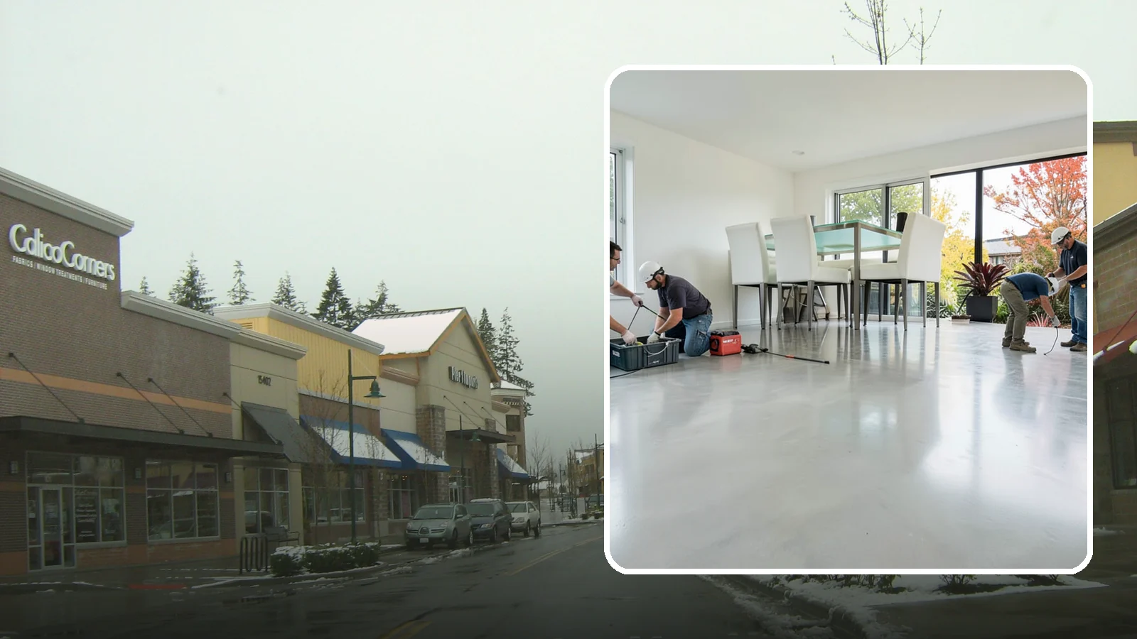 Polished Concrete Flooring in Mill Creek, Snohomish County, WA - Polished concrete flooring that turns a plain slab into a sleek, low-maintenance, modern surface.