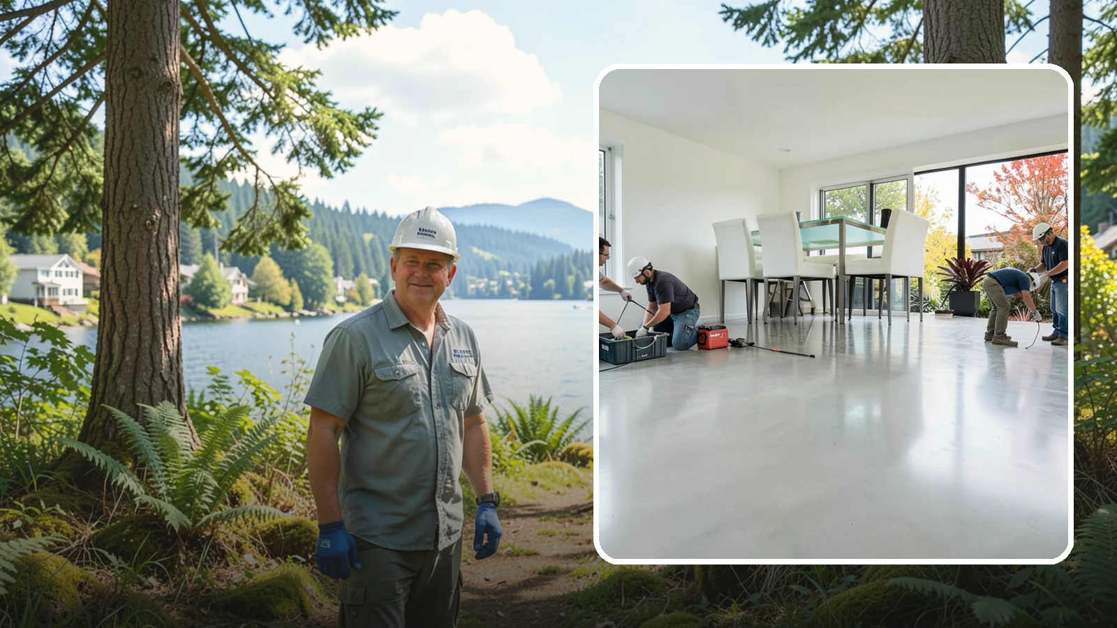 Polished Concrete Flooring in Milton, King County, WA - Polished concrete flooring that turns a plain slab into a sleek, low-maintenance, modern surface.