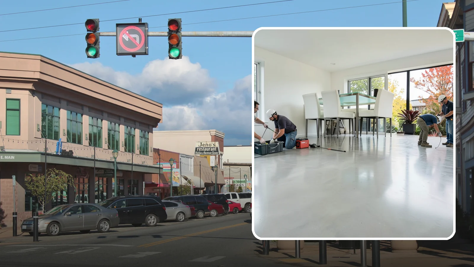 Polished Concrete Flooring in Monroe, Snohomish County, WA - Polished concrete flooring that turns a plain slab into a sleek, low-maintenance, modern surface.