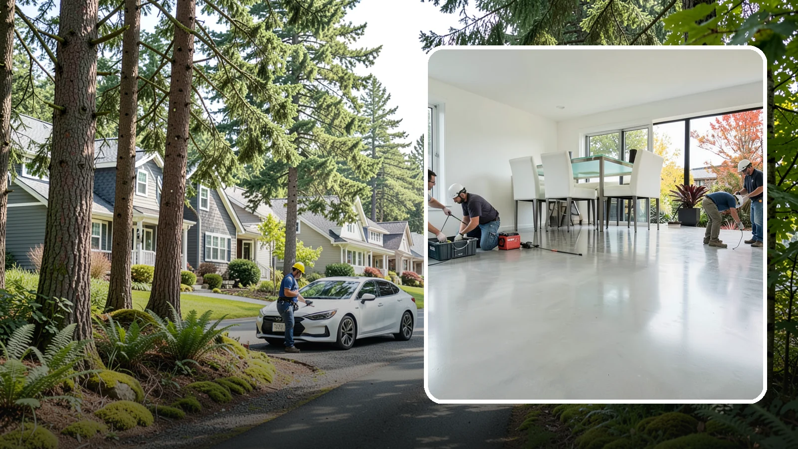 Polished Concrete Flooring in Normandy Park, King County, WA - Polished concrete flooring that turns a plain slab into a sleek, low-maintenance, modern surface.