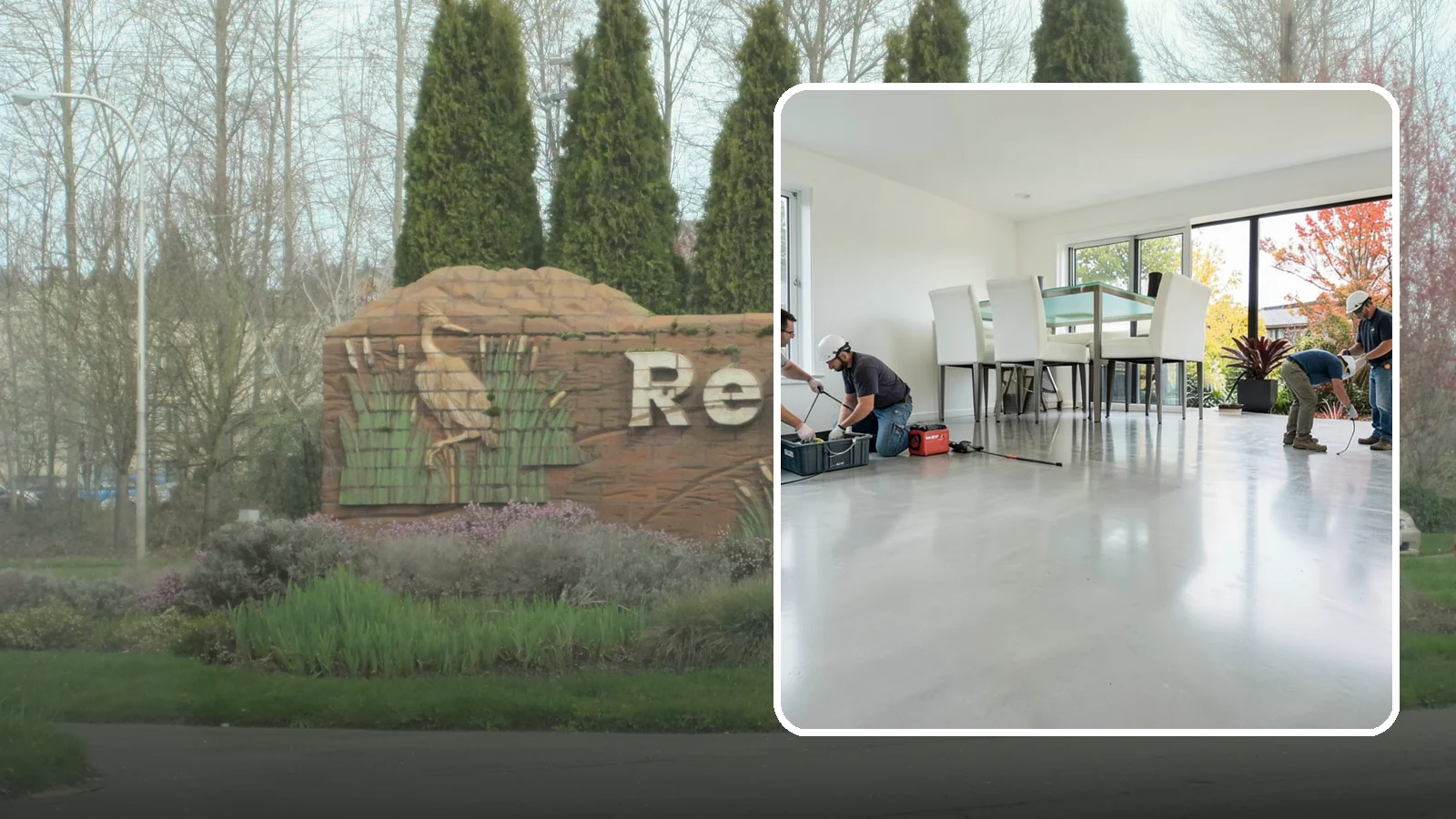 Polished Concrete Flooring in Renton, King County, WA - Polished concrete flooring that turns a plain slab into a sleek, low-maintenance, modern surface.