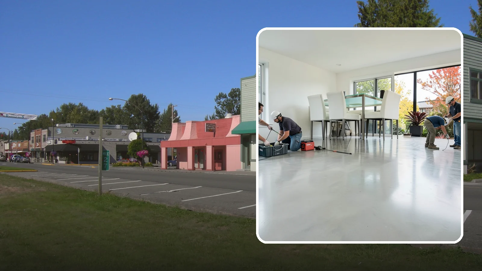 Polished Concrete Flooring in Snoqualmie, King County, WA - Polished concrete flooring that turns a plain slab into a sleek, low-maintenance, modern surface.
