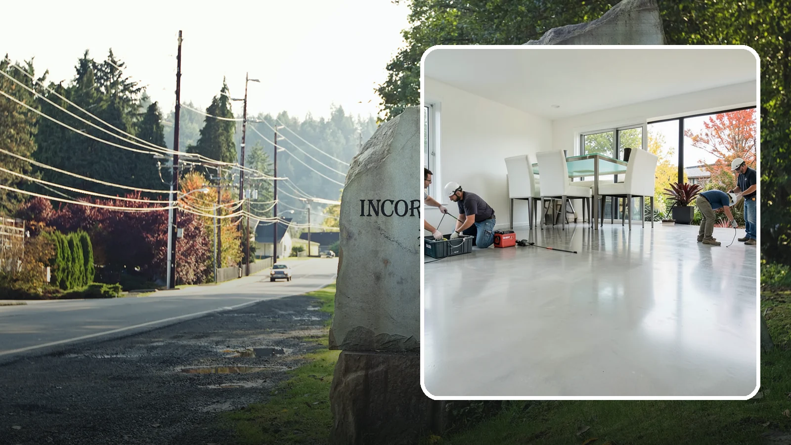 Polished Concrete Flooring in Wilkeson, Pierce County, WA - Polished concrete flooring that turns a plain slab into a sleek, low-maintenance, modern surface.