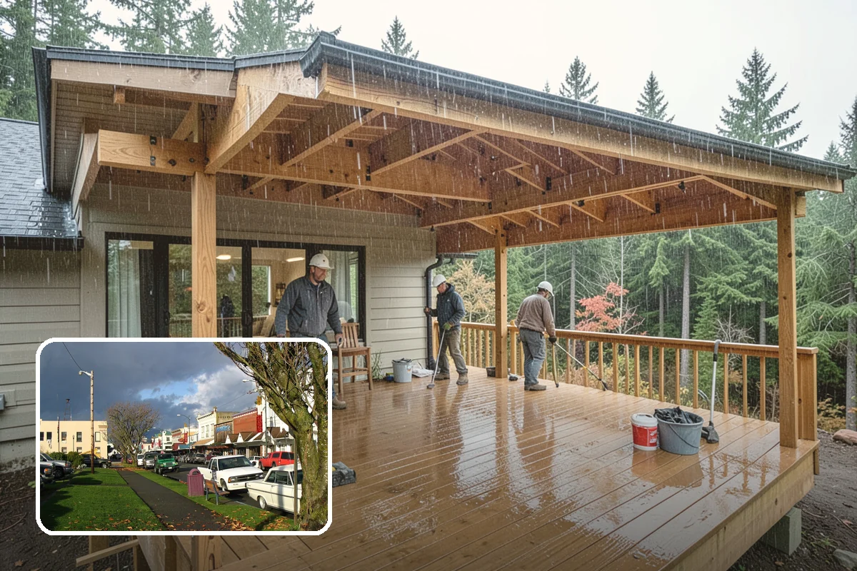 Pool House Construction in Arlington, Snohomish County, WA - Adds changing rooms and equipment storage