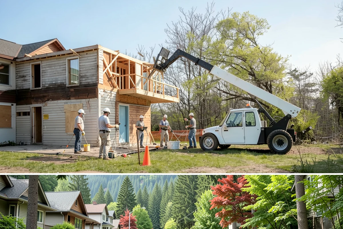 Pool House Construction in Darrington, Snohomish County, WA - Starting in spring keeps framing and roofing dry through the build before winter weather.