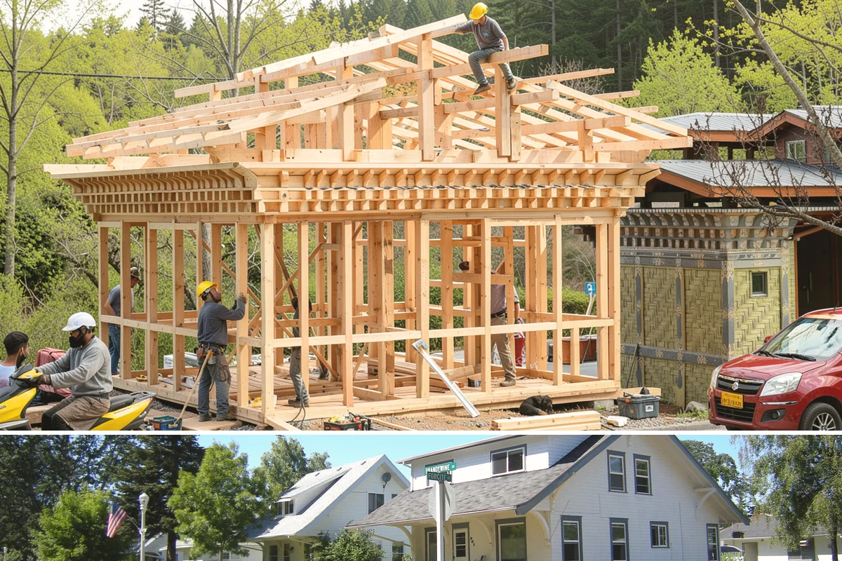 Pool House Construction in DuPont, Pierce County, WA - Starting in spring keeps framing and roofing dry through the build before winter weather.