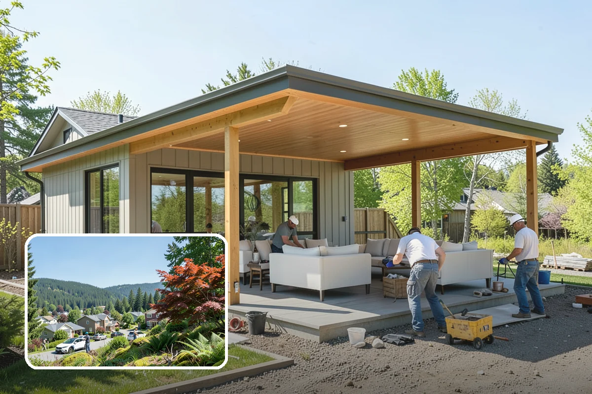 Pool House Construction in Index, Snohomish County, WA - Adds changing rooms and equipment storage