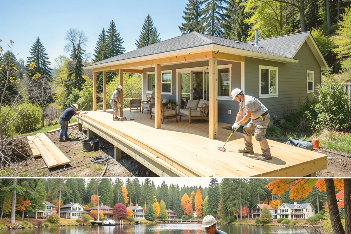 Pool House Construction in La Conner, Skagit County, WA - Starting in spring keeps framing and roofing dry through the build before winter weather.