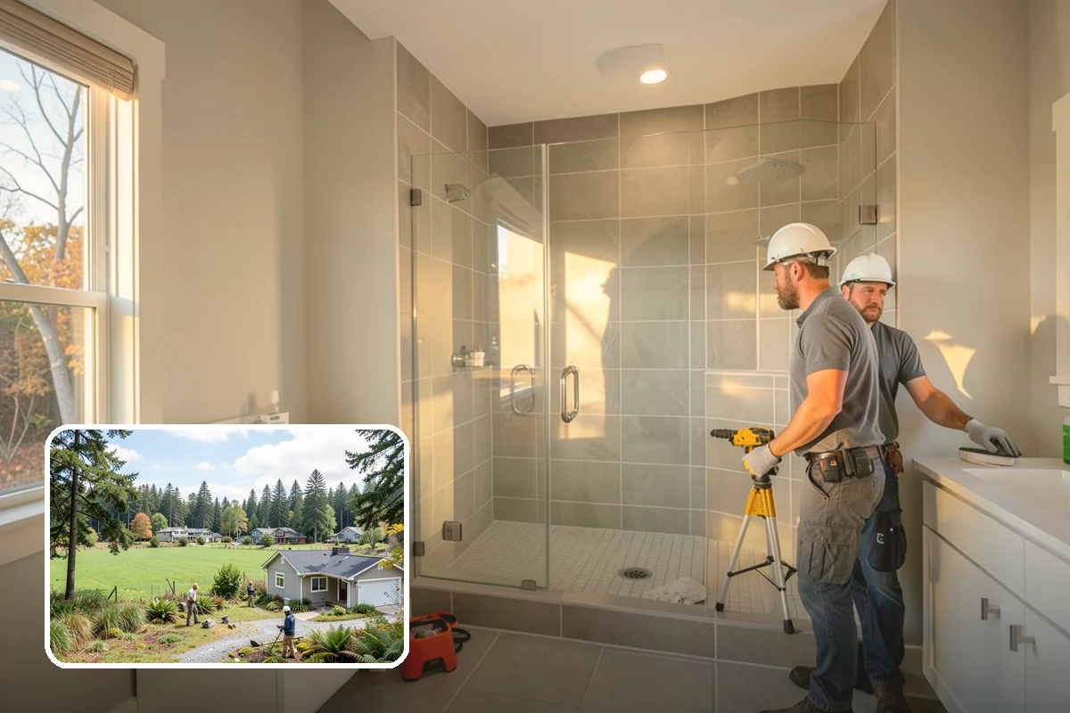Pool House Construction in Lyman, Skagit County, WA - Adds changing rooms and equipment storage
