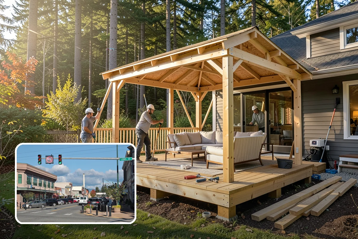 Pool House Construction in Monroe, Snohomish County, WA - Adds changing rooms and equipment storage