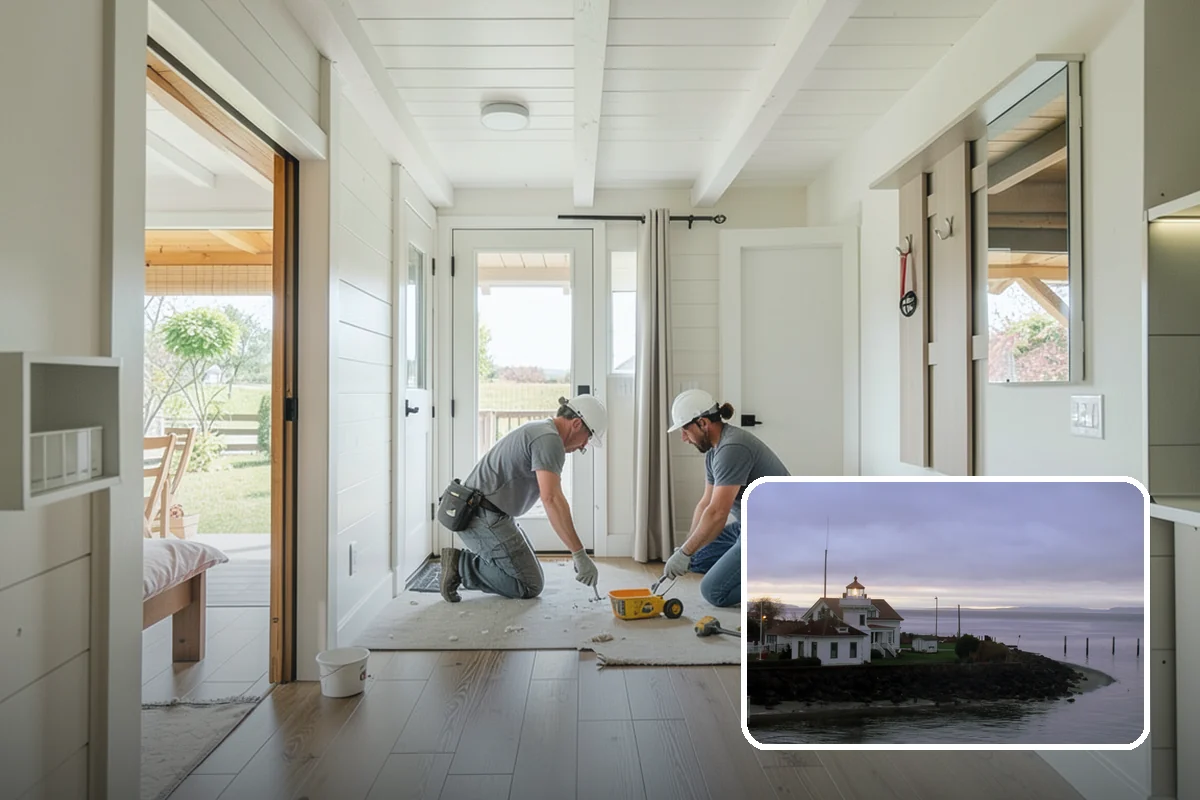 Pool House Construction in Mukilteo, Snohomish County, WA - Adds changing rooms and equipment storage