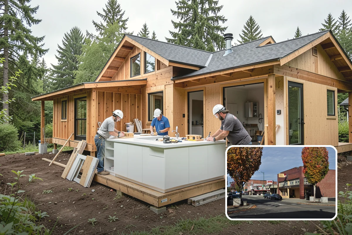 Pool House Construction in Puyallup, Pierce County, WA - Adds changing rooms and equipment storage
