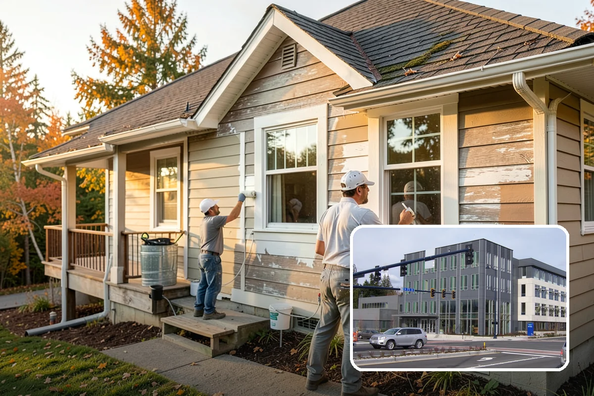 Pool House Construction in Shoreline, King County, WA - Adds changing rooms and equipment storage